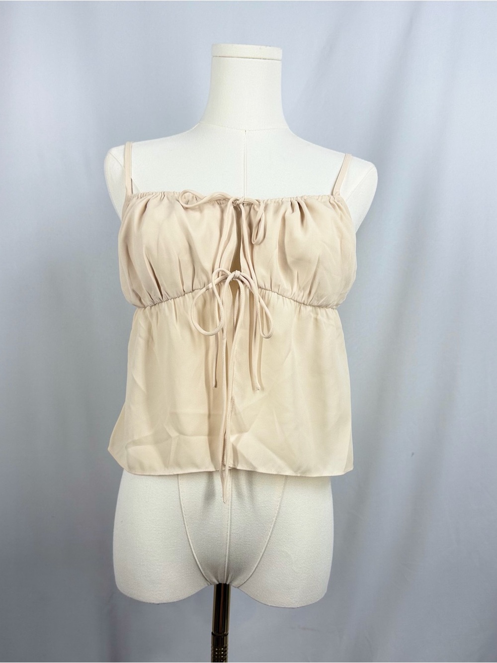 NWT Princess Polly Sancerre Set Cream Front Tie Cami Top Womens Size 4 US